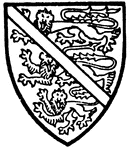 Henry of Lancaster, second son of Edmund Crouchback, bore the arms of his cousin, the King of England, with the difference of a baston azure