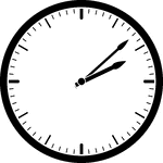 Round clock with dashes showing time 2:08