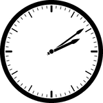 Round clock with dashes showing time 2:09