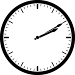 Round clock with dashes showing time 2:10