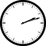 Round clock with dashes showing time 2:12