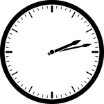 Round clock with dashes showing time 2:13