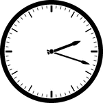Round clock with dashes showing time 2:18