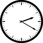 Round clock with dashes showing time 2:20