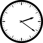 Round clock with dashes showing time 2:21