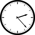Round clock with dashes showing time 2:23