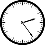 Round clock with dashes showing time 2:24