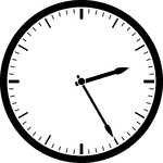 Round clock with dashes showing time 2:25