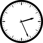 Round clock with dashes showing time 2:26