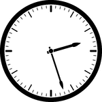 Round clock with dashes showing time 2:27