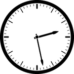 Round clock with dashes showing time 2:28
