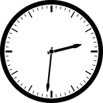Round clock with dashes showing time 2:31
