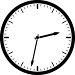 Round clock with dashes showing time 2:32