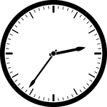 Round clock with dashes showing time 2:36
