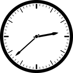 Round clock with dashes showing time 2:38