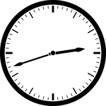 Round clock with dashes showing time 2:42