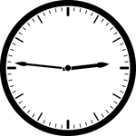 Round clock with dashes showing time 2:46
