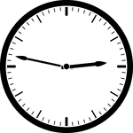 Round clock with dashes showing time 2:47