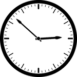 Round clock with dashes showing time 2:52