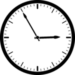 Round clock with dashes showing time 2:55