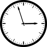 Round clock with dashes showing time 2:57