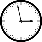 Round clock with dashes showing time 2:58