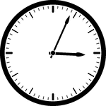 Round clock with dashes showing time 3:04