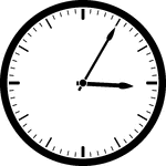 Round clock with dashes showing time 3:05