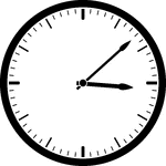 Round clock with dashes showing time 3:08