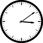 Round clock with dashes showing time 3:09