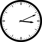 Round clock with dashes showing time 3:11