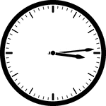 Round clock with dashes showing time 3:14