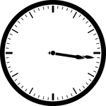 Round clock with dashes showing time 3:16