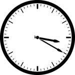 Round clock with dashes showing time 3:20