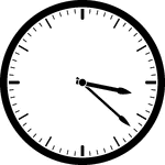 Round clock with dashes showing time 3:22