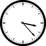 Round clock with dashes showing time 3:23