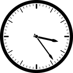 Round clock with dashes showing time 3:24