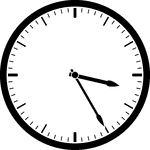 Round clock with dashes showing time 3:25