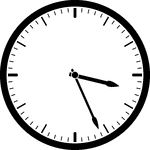 Round clock with dashes showing time 3:26