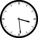 Round clock with dashes showing time 3:29