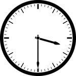 Round clock with dashes showing time 3:30