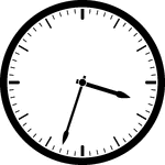 Round clock with dashes showing time 3:33