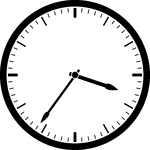 Round clock with dashes showing time 3:36