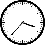 Round clock with dashes showing time 3:37