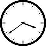 Round clock with dashes showing time 3:39