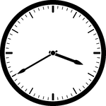 Round clock with dashes showing time 3:40