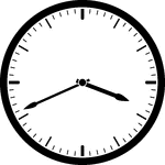 Round clock with dashes showing time 3:41