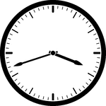 Round clock with dashes showing time 3:42