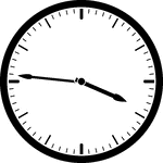Round clock with dashes showing time 3:46