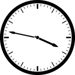 Round clock with dashes showing time 3:47